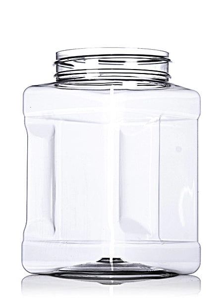 48 oz clear PET plastic square grip container