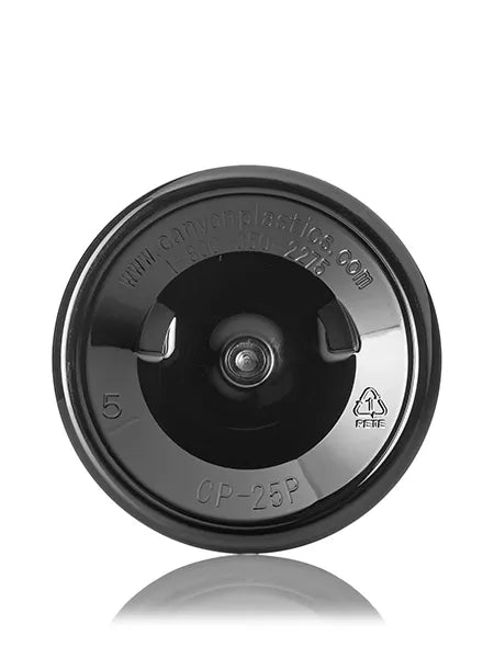 25 oz black PET plastic single wall canister jar