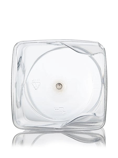 64 oz clear PET plastic square grip container