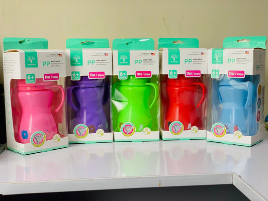 330ml Wide Neck Baby Feeding Bottle With Handle | Premium PP Infant Bottle