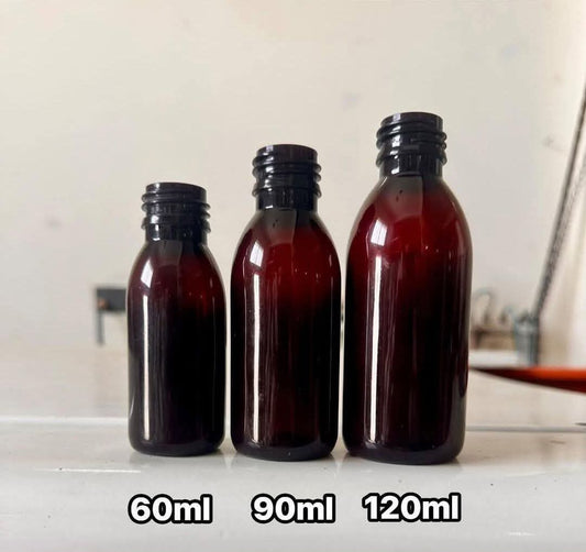 Amber PET Pharmaceutical Bottle With Screw Cap | Medicine & Syrup Packaging Bottle
