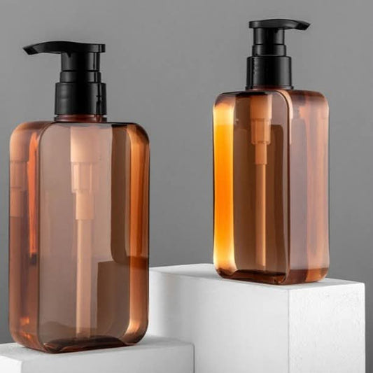 Amber Square Pump Bottle | Premium Lotion & Cosmetic Packaging Container
