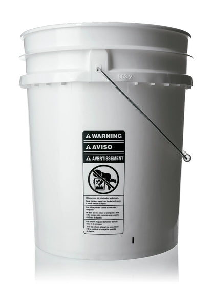 5 gallon white HDPE plastic pail of 90 mils thickness
