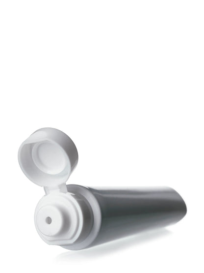 2 oz glossy white LDPE plastic 5-layer tube with flip cap and heat induction seal