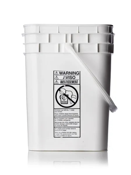 4 gallon white HDPE plastic square pail of 75 mil thickness