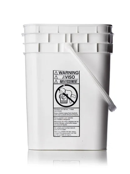 4 gallon white HDPE plastic square pail of 75 mil thickness