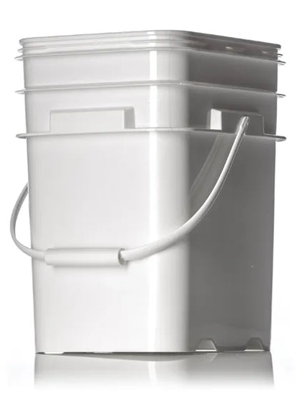 5.3 gallon white HDPE plastic rectangular EZ Stor pail