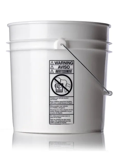 4.25 gallon white HDPE plastic pail 90 mil thickness