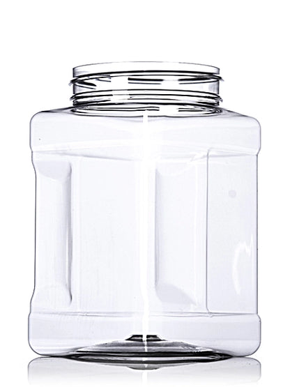 48 oz clear PET plastic square grip container