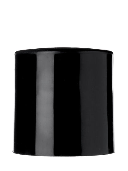 Black 100% PCR PP plastic 24-410 smooth skirt disc top lid