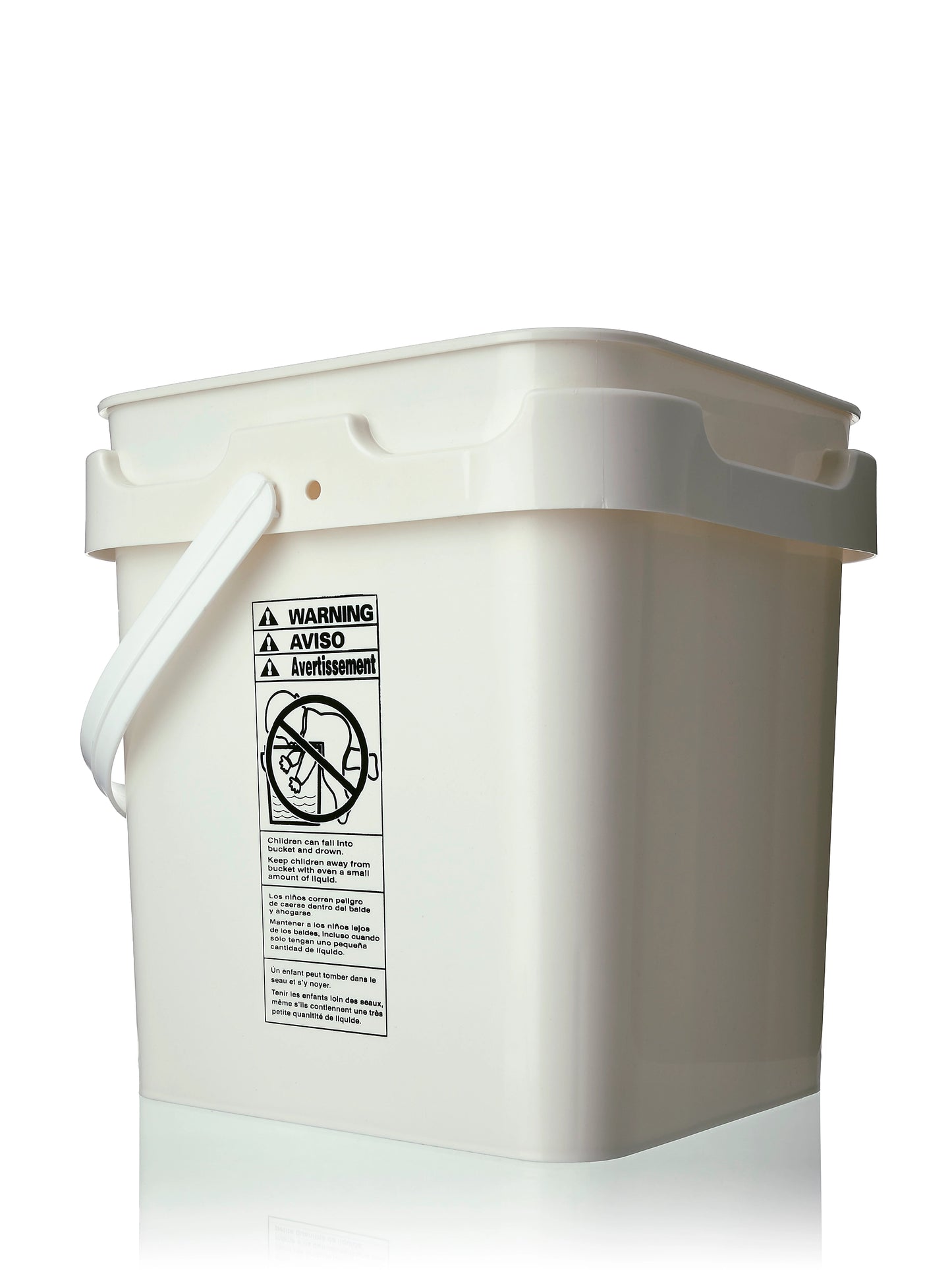 4 gallon white PP plastic rectangular pail