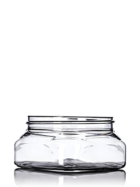 4 oz clear PET plastic square firenze jar
