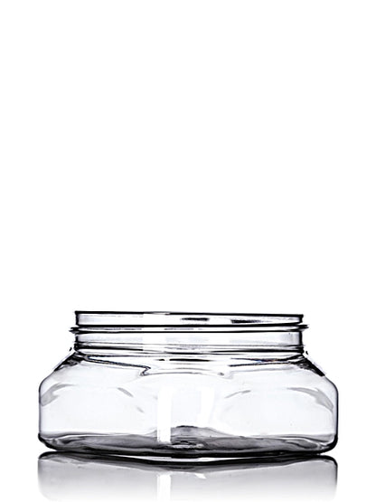 4 oz clear PET plastic square firenze jar