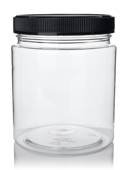 12 oz clear PET plastic single wall jar