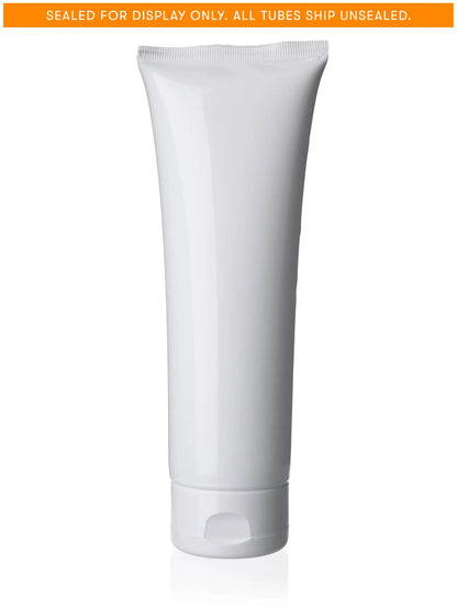 8 oz glossy white LDPE plastic 5-layer tube