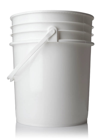 5 gallon white HDPE plastic pail of 90 mils thickness