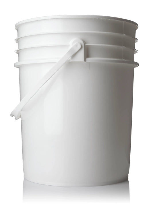 5 gallon white HDPE plastic pail of 90 mils thickness