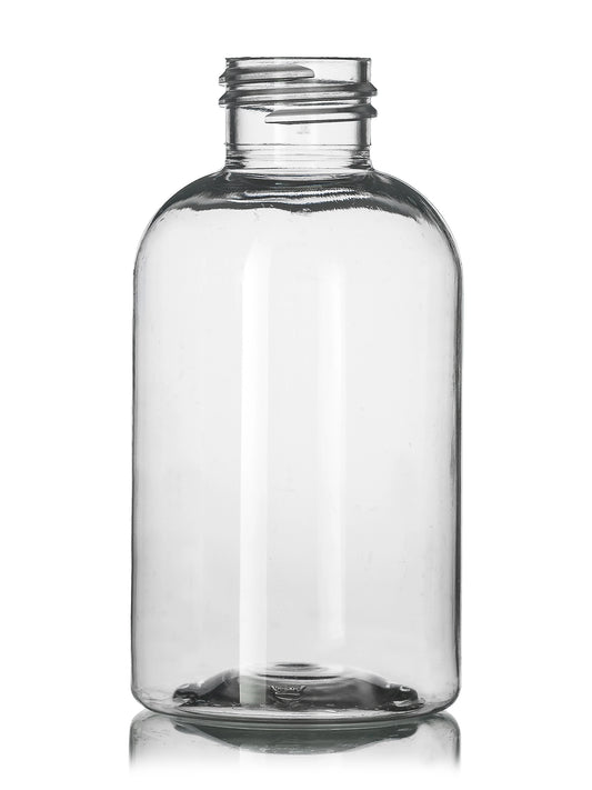 4 oz clear PET plastic boston round bottle