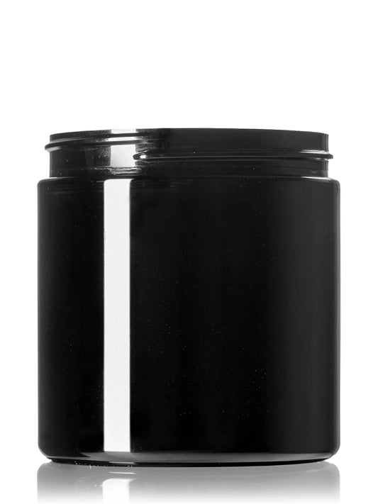 8 oz black PET plastic single wall ja