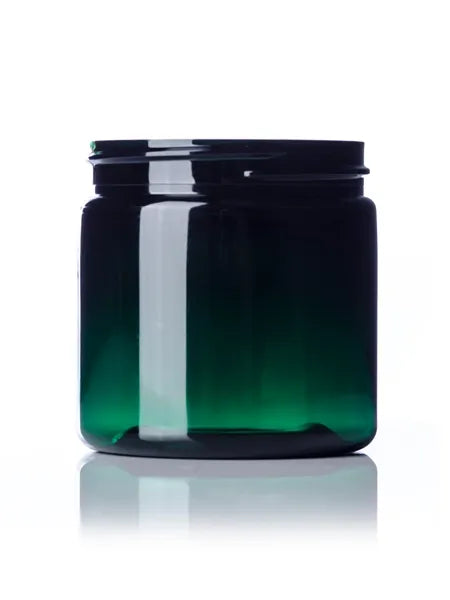 4 oz green PET plastic single wall jar
