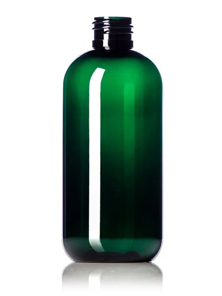 8 oz amber PET plastic boston round bottle