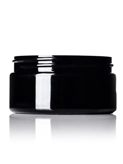 8 oz black PET plastic single wall jar