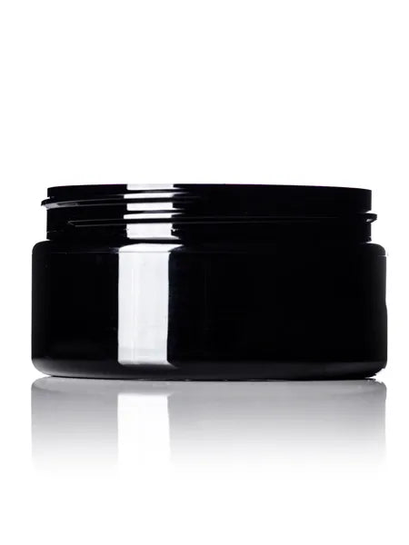 8 oz black PET plastic single wall jar