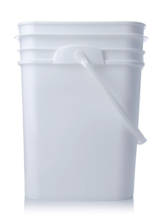 4 gallon white HDPE plastic square pail of 75 mil thickness
