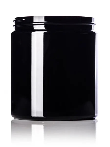 19 oz black PET plastic single wall jar