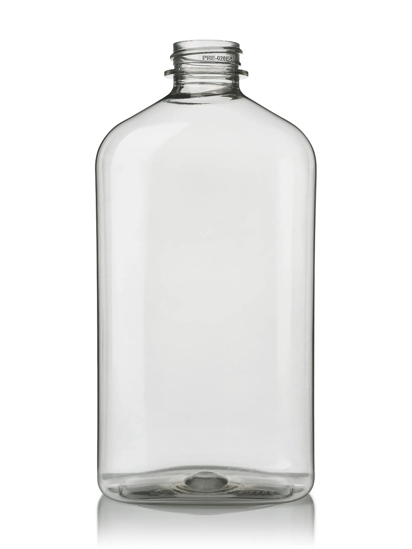 500 mL clear 100% PCR PET plastic metric oblong bottle