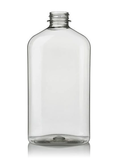 500 mL clear 100% PCR PET plastic metric oblong bottle