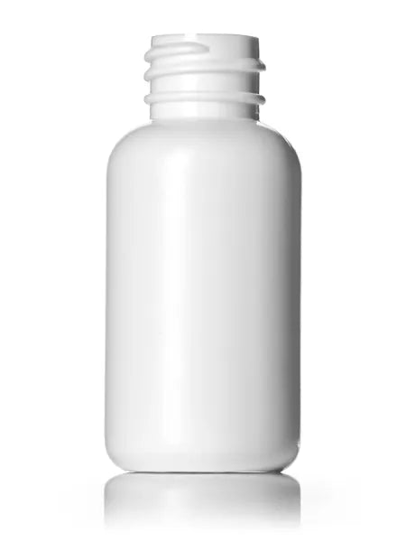 1 oz natural-colored LDPE plastic boston round bottle