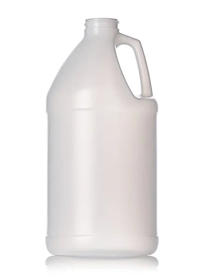 64 oz white HDPE plastic industrial round bottle
