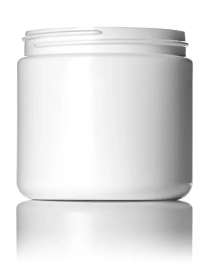 16 oz white HDPE plastic single wall jar