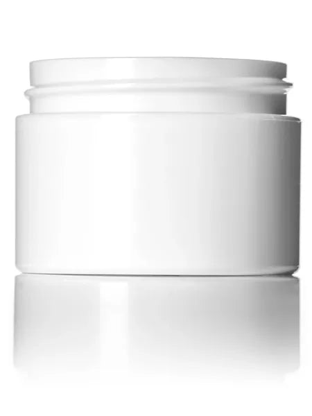 1 oz white PP/PS plastic double wall straight base jar
