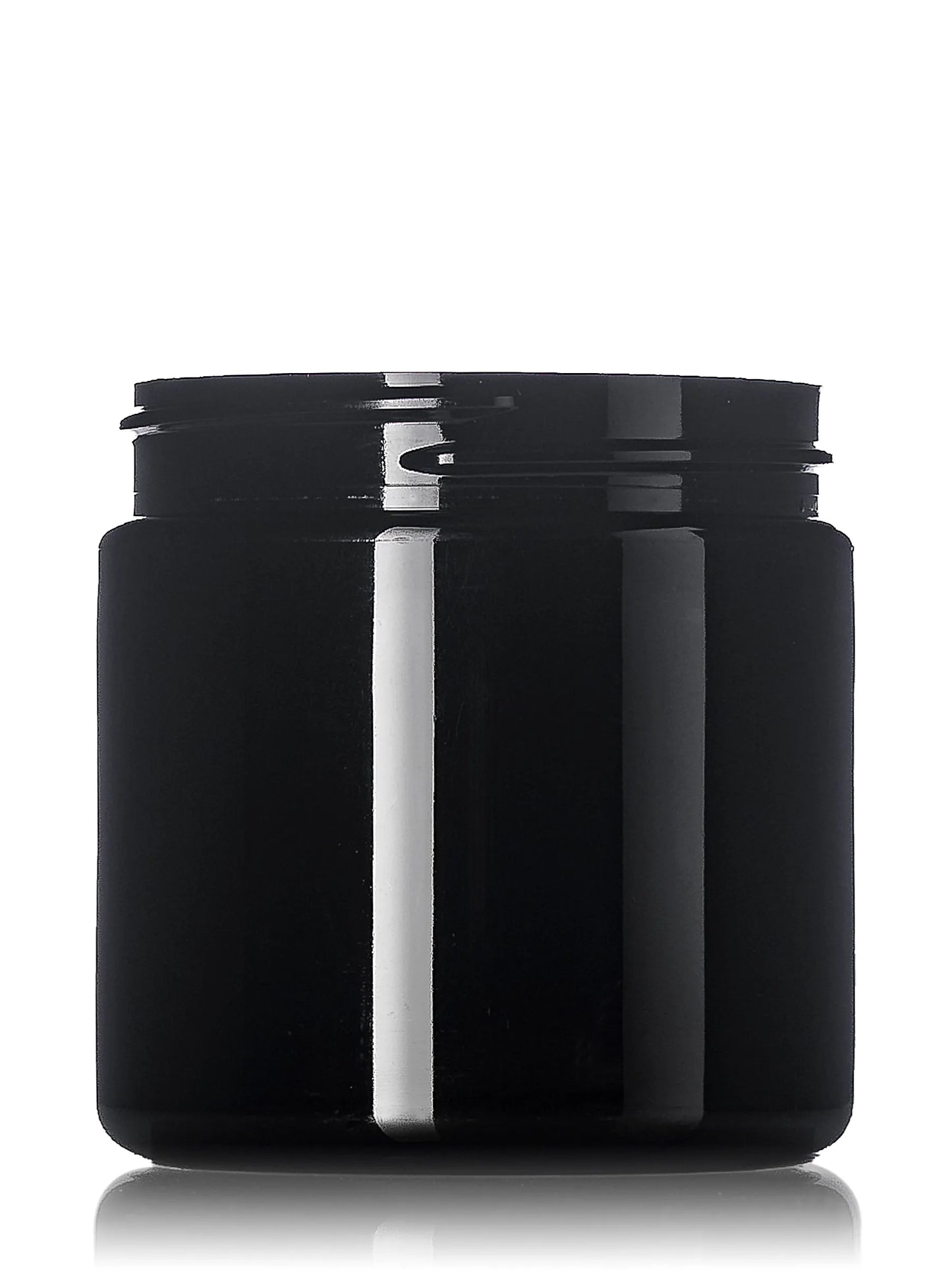 4 oz black PET plastic single wall jar