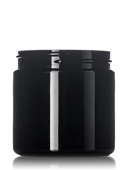 4 oz black PET plastic single wall jar