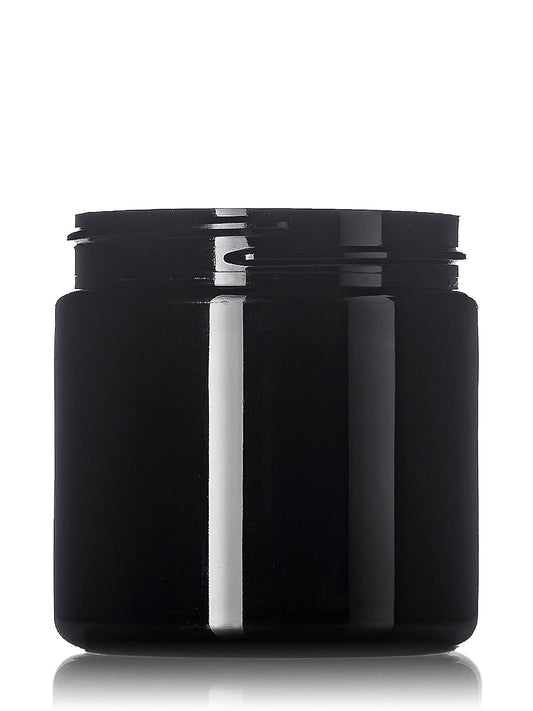 4 oz black PET plastic single wall jar