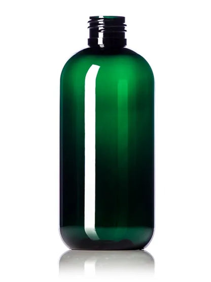 8 oz amber PET plastic boston round bottle