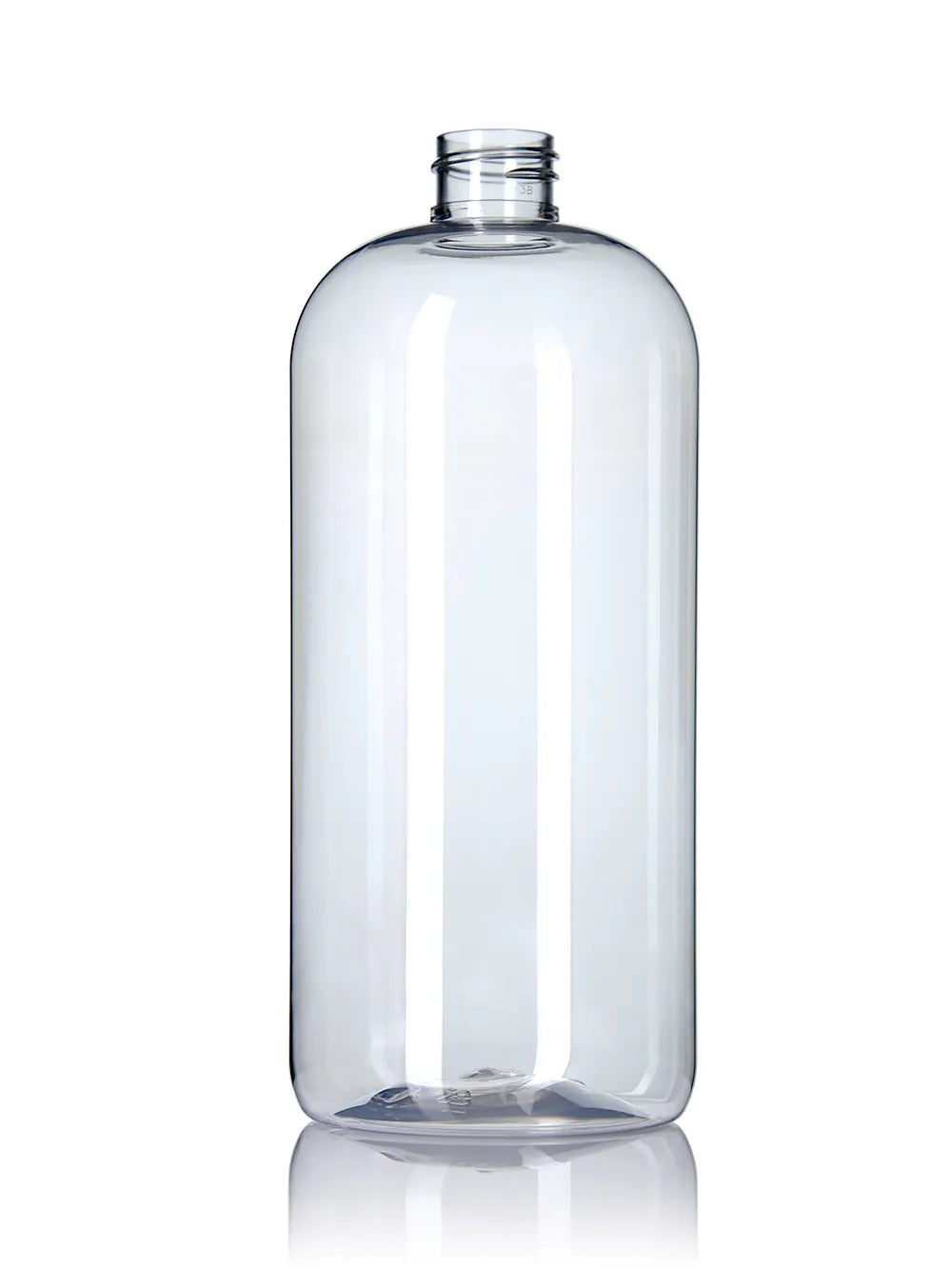 32 oz amber 100% PCR PET plastic boston round bottle