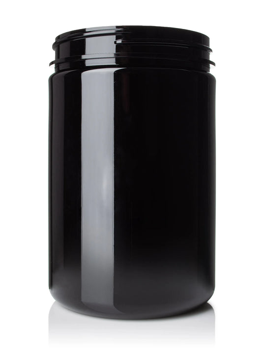 25 oz black PET plastic single wall jar
