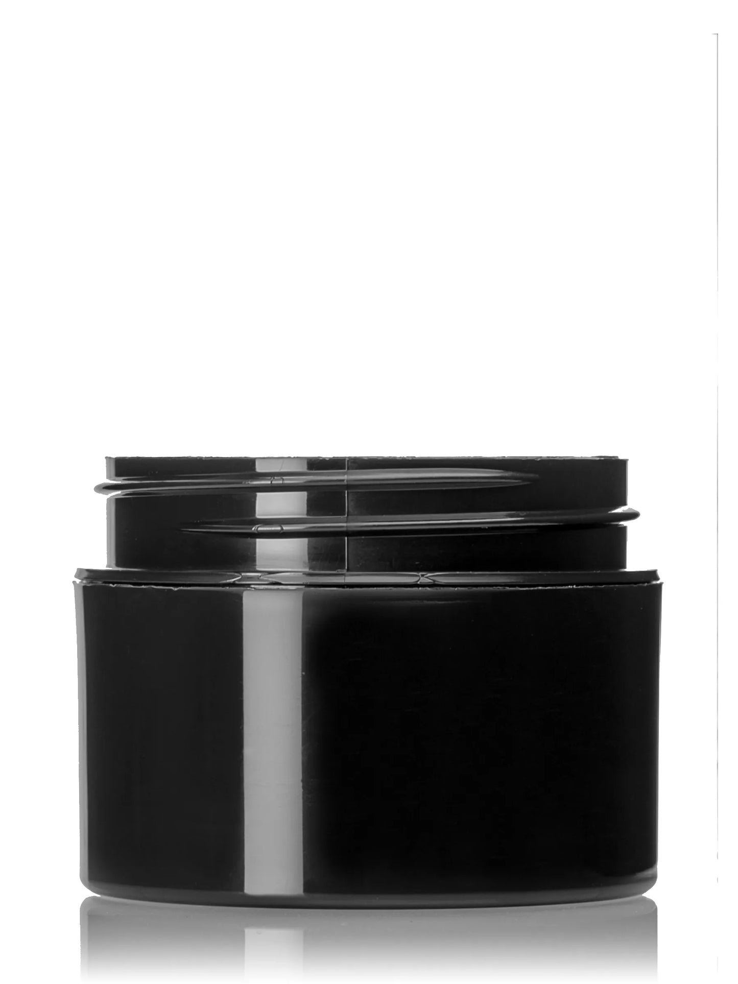 1 oz black PP plastic double wall straight base jar