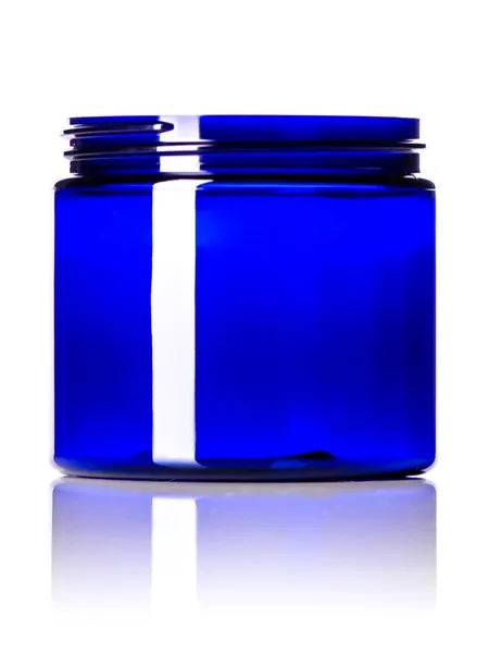 16 oz cobalt blue PET plastic single wall jar