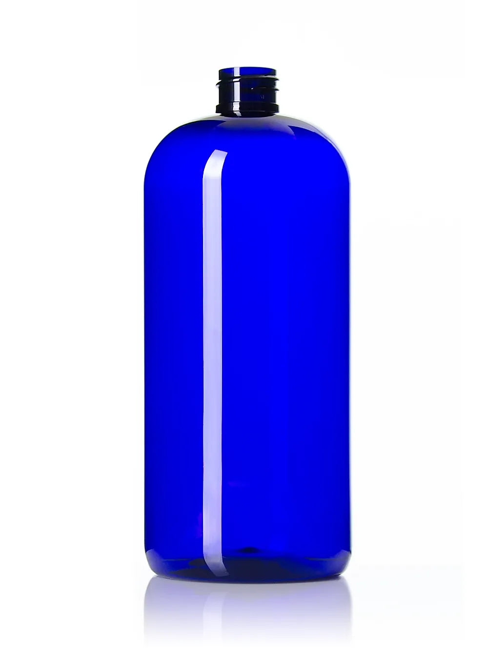 32 oz amber 100% PCR PET plastic boston round bottle