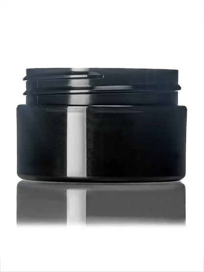 1/2 oz black PP plastic double wall straight base jar