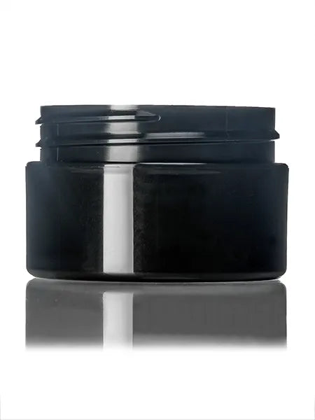1/2 oz black PP plastic double wall straight base jar