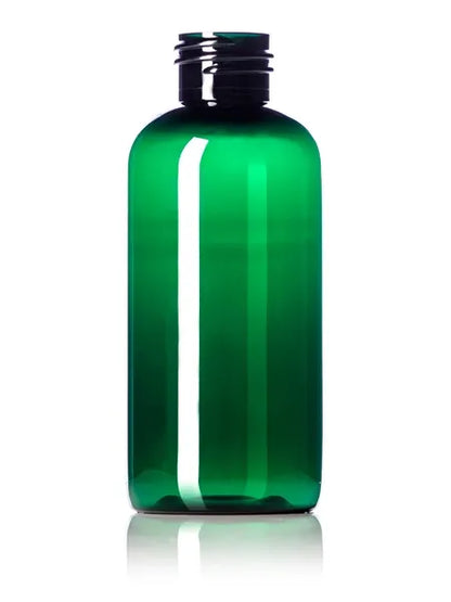 4 oz amber PET plastic boston round bottle
