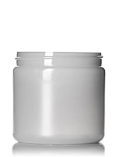 16 oz natural-colored HDPE plastic single wall ja