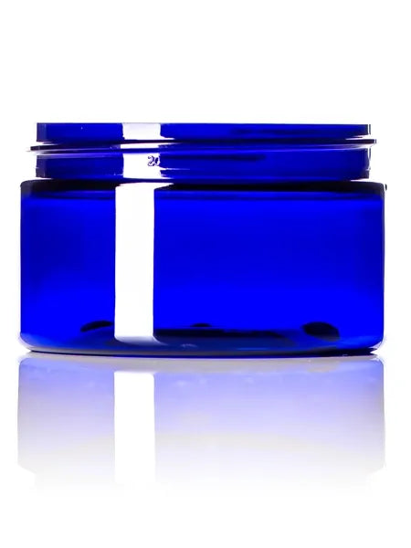 4 oz cobalt blue PET plastic single wall jar