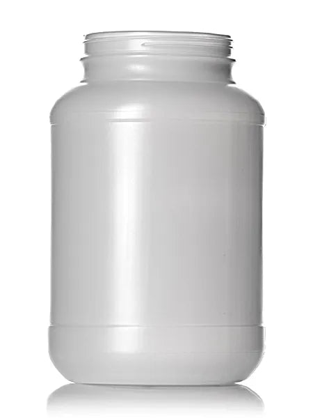 1 gallon natural-colored HDPE plastic wide-mouth container